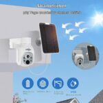 Hiseeu Solar-Kameraset mit vier Aussenkameras samt Solarpanel und dem Rekorder mit 10-Zoll-Bildschirm.