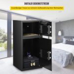 VEVOR Sicherheitsschrank in Schwarz mit zwei Türen, elektronischem Tastenfeld und Schlüsselaufnahme.