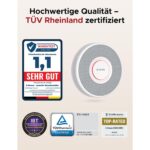 Zwölf weisse X-Sense Rauchmelder XS0B-MR121 mit der Basisstation SBS50 aus dem vernetzten Set.