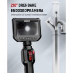 KAIWEETS Endoskopkamera mit 4,3-Zoll-Display, aufgerolltem 1,5-Meter-Schlangenrohr und 8-mm-Kamerakopf.