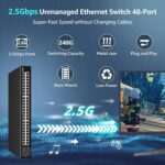 YuanLey YS25-4800-EU 48-Port 2,5G Switch im schwarzen Metallgehäuse für die 19-Zoll-Rackmontage
