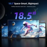 EVICIV tragbarer Monitor mit 18,5 Zoll Full-HD-Display, ausgeklapptem Ständer und gepolsterter Transporthülle