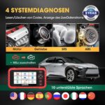 LAUNCH CRP129X V3.0 OBD2-Diagnosegerät mit 5-Zoll-Touchscreen und OBD-Anschlusskabel
