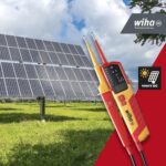 Wiha 45217 zweipoliger Spannungsprüfer in Rot und Gelb mit LCD-Anzeige und Prüfspitzen