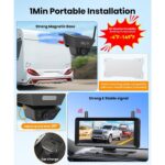 AUTO-VOX SOLAR5 Funk-Rückfahrkamera mit Magnethalter und 7,2-Zoll-Monitor