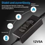 ledmo Netzteil 12 Volt 5 Ampere mit 60 Watt, drei Stück im Set mit Anschlusskabel
