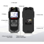 HANMATEK SF2 Wandscanner in Grau mit beleuchtetem LCD beim Orten einer Leitung