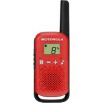 Motorola Talkabout T42 Handfunkgerät in Rot mit LCD-Display und Gürtelclip