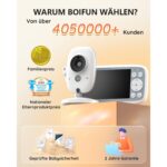 BOIFUN VB616 Babyphone in Weiss mit Kamera und 4-Zoll-Monitor