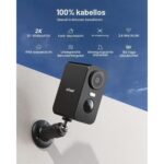 ieGeek ZS-GX3S Akku-Überwachungskamera in Schwarz mit Objektiv, Weisslicht und PIR-Sensor