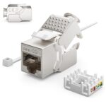 deleyCON Keystone Modul CAT 6a STP mit RJ45-Buchse und geöffneter LSA-Klemmleiste