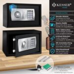 KESSER Möbeltresor 31 x 20 x 20 cm in Schwarz mit elektronischem Zahlenschloss und LED-Anzeige