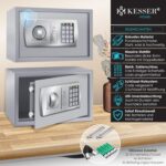 KESSER Möbeltresor 31 x 20 x 20 cm in Silber mit elektronischem Zahlenschloss und LED-Anzeige