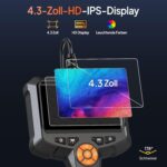 AOPICK Endoskopkamera mit 4,3-Zoll-Display, 8-mm-Kamerakopf und halbstarrem Kabel