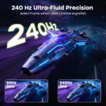 Amzfast AMZG27C1 Pro, gekrümmter 27-Zoll-Bildschirm mit 240 Hz, Frontansicht auf dem Standfuss