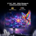 KTC H27T7P 27-Zoll-Gaming-Monitor in Schwarz mit schmalrandigem QHD-Display auf Standfuss
