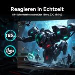 KTC 24-Zoll-Gaming-Monitor in Schwarz mit QHD-Display auf höhenverstellbarem Pivot-Standfuss