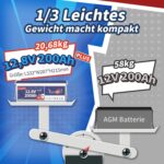 Timeusb 12V 200Ah LiFePO4-Akku
