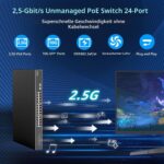 YuanLey 26-Port PoE-Switch mit 24 Ports zu 2,5 Gbit/s und zwei 10-Gigabit-SFP+-Steckplätzen