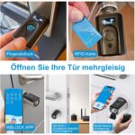 WELOCK Touch41 Schliesszylinder mit Fingerabdrucksensor in Edelstahl, Euro-Profil