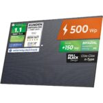 Solarway 500-W-Solarmodul in bifazialer Glas-Glas-Bauweise, Full Black mit Aluminiumrahmen
