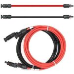 Aufgerolltes Solarkabel in Rot und Schwarz mit ab Werk montierten Solarsteckern an beiden Enden.