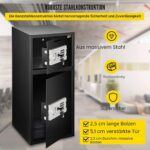 VEVOR Sicherheitsschrank in Schwarz mit zwei Türen, elektronischem Tastenfeld und Schlüsselaufnahme.