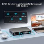 GiGaPlus S25-1602T Netzwerk-Switch im schwarzen Metallgehäuse mit sechzehn 2.5G-Ports und zwei 10G-RJ45-Uplinks.