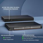YuanLey YS25-4800-EU 48-Port 2,5G Switch im schwarzen Metallgehäuse für die 19-Zoll-Rackmontage