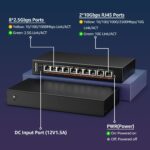 YuanLey YS25-0802T 10-Port Switch mit acht 2,5G-Ports und zwei 10G-RJ45-Ports im lüfterlosen Metallgehäuse