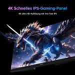 KTC U27T6 27-Zoll-4K-Monitor mit schmalem Rahmen auf Standfuss, Rückseite in Kohlefaseroptik