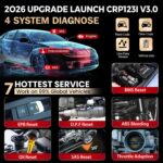 LAUNCH CRP123i V3.0 Elite OBD2-Diagnosegerät mit 5-Zoll-Touchscreen, Schutzhülle und OBD-Diagnosestecker