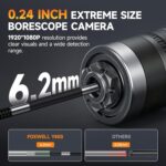 FOXWELL Y400 Endoskopkamera mit 4,3-Zoll-Display und 6,2-mm-Sonde mit beweglichem Kamerakopf