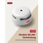Sechs weisse X-Sense XS01-WX WLAN-Rauchmelder mit runder Testtaste in der Mitte