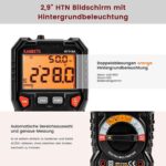 KAIWEETS HT118A Digital-Multimeter mit Messleitungen und beleuchteten Messbuchsen