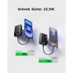 INIU P512 Powerbank 20000 mAh in Schwarz mit zwei USB-C- und einem USB-A-Anschluss