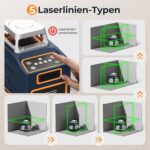 CIGMAN CM701 Kreuzlinienlaser mit drei grünen 360-Grad-Linien, Fernbedienung und Halterung