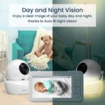 Babysense HDS2 Babyphone mit 5-Zoll-Elterneinheit und schwenkbarer Kamera mit Nachtlicht