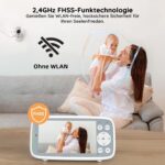 BOIFUN VB616 Babyphone in Weiss mit Kamera und 4-Zoll-Monitor