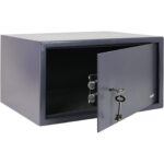 HMF Möbeltresor 49204-11 in Anthrazit mit Doppelbartschloss, Aussenmass 45 x 25 x 36,5 cm