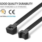 Schwarze XINGO Kabelbinder 300 x 4,8 mm aus Nylon 66 im Gebinde zu 1000 Stück