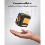 KAIWEETS T40 Kreuzlinienlaser mit grüner Kreuzlinie, klappbarem L-Halter und Magnetfuss