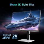 KTC M27T6 27-Zoll-Mini-LED-Monitor in Weiss mit QHD-Display und weissem Standfuss