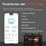 LiTime 12V 100Ah LiFePO4-Akku H190 mit Bluetooth