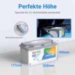 Redodo 12V 100Ah LiFePO4-Untersitz-Akku mit Bluetooth