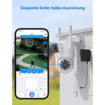 Hiseeu 3MP WLAN-Überwachungsset mit Dual-Objektiv-Kameras