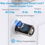 WELOCK Touch41 Schliesszylinder mit Fingerabdrucksensor in Edelstahl, Euro-Profil