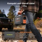 MARBERO Powerstation mit 98 Wh und faltbarem 30-Watt-Solarmodul im Set