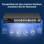 VIMIN 24-Port PoE-Switch mit 320 W Budget im Metallgehäuse für Rackmontage