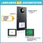 m-e Vistadoor Vistus Video-Türsprechanlage mit Aluminium-Aussenstation und 7-Zoll-Monitor